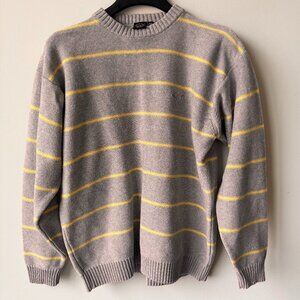 Vintage Paul & Shark Yachting Men’s Striped Sweater Grey/Yellow